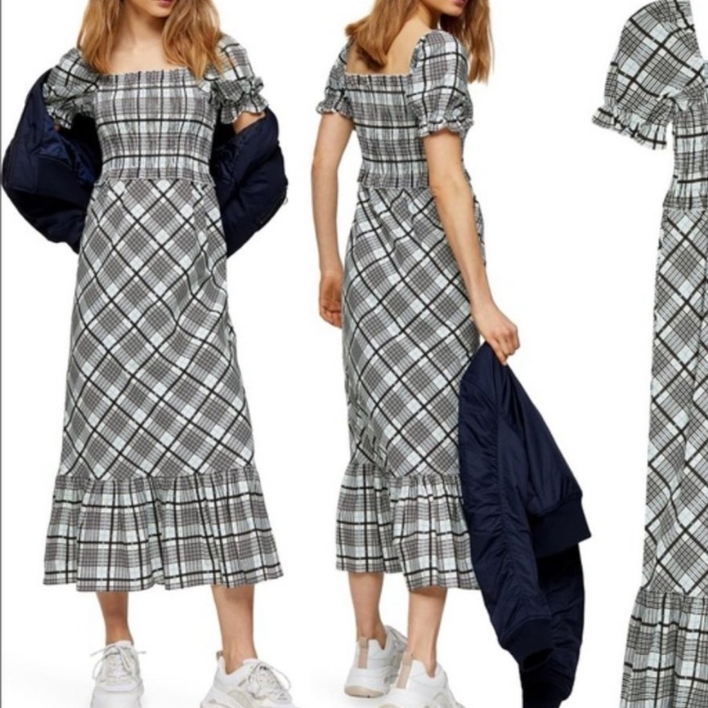 TopShop Plaid Midi Dress